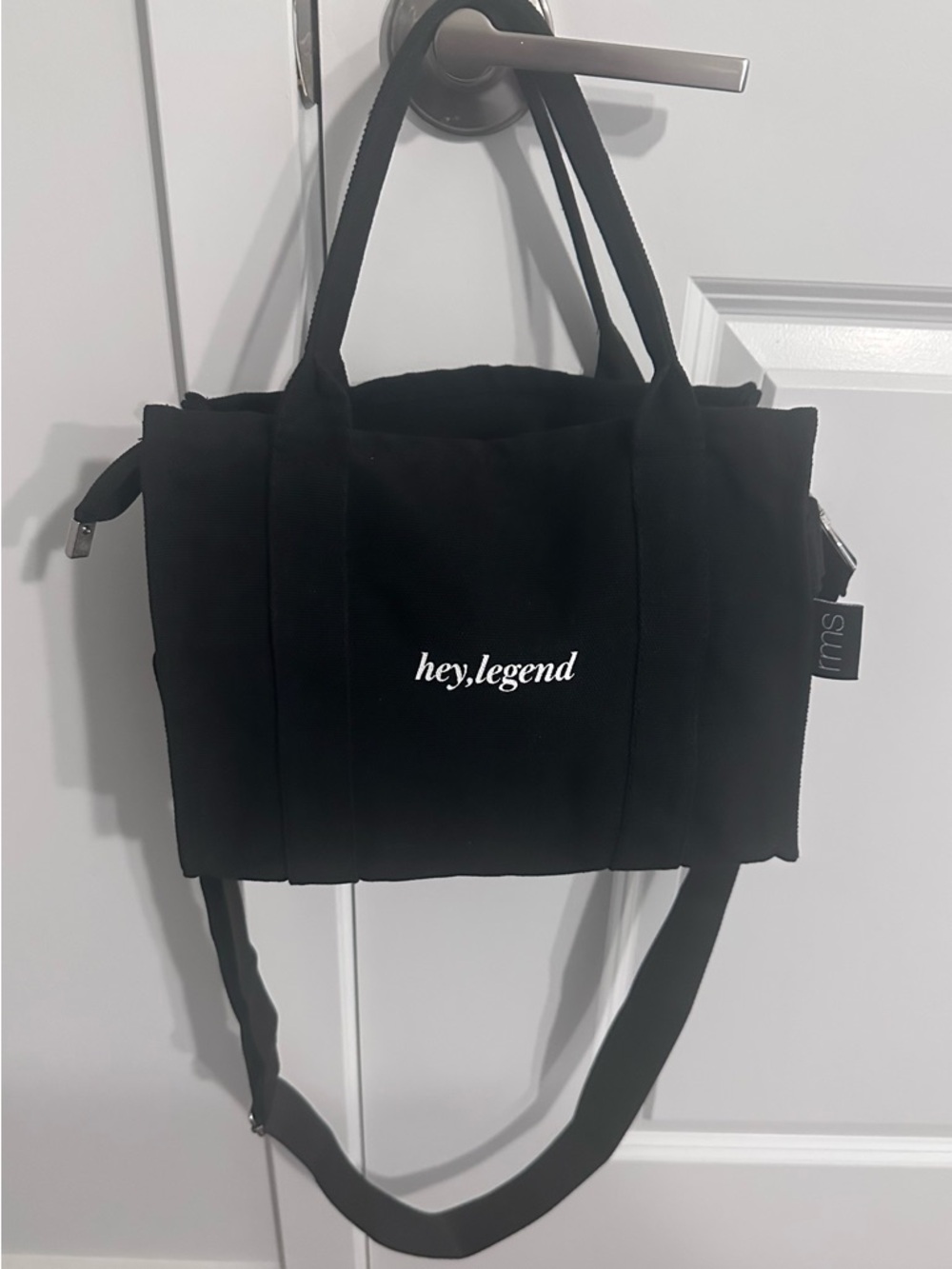 Founded by Victoria’s Secret make up artist. RMS Beauty Black Tote Canvas Bag - Picture 2 of 4